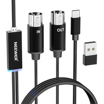 Neewer USB Type C MIDI Cable with Input &amp; Output Connecting Keyboard/Syn... - £31.41 GBP