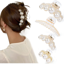 4 PCS Large Pearl Hair Claw Clips for Women Girls, Hair Barrette Clamps ... - $215.83 MXN