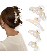 4 PCS Large Pearl Hair Claw Clips for Women Girls, Hair Barrette Clamps ... - €9,98 EUR