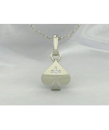 Ace Of Spades Card Game Shape 925 Sterling Silver Handmade Pendant Necklace - $54.60 CAD+