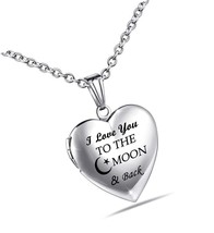 Love Heart Locket Necklace That Holds Pictures I You - £34.74 GBP