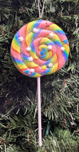 Swirl Lollipop Christmas Ornament Candy Cane Sugar Coated Pastel - £4.91 GBP