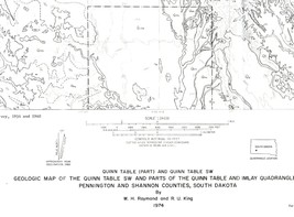 USGS Geologic Map: Quinn Table, Imlay Quadrangles, South Dakota - £9.94 GBP