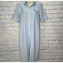 Vintage J.G. Hook Chambray Shirt Dress Size 12 M Cotton Blend Blue Button Down - £22.17 GBP