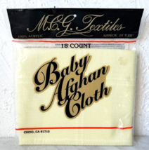 MCG Textiles Baby Afghan Cloth 18 Count - Yellow 100% Acrylic 29&quot; x 45&quot; NEW - £18.72 GBP