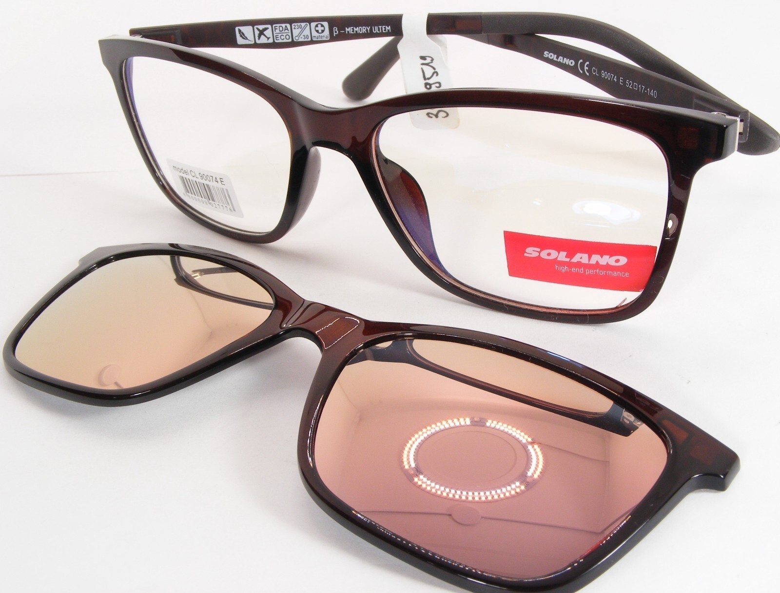 SOLANO CL 90074 E Braune Brille Sonnenbrille Brille B-Memory Ultem 52-17... - $96.03