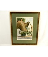 Hans Potrebny Watercolor Print, Thatched Roof Cottage, Framed &amp; Matted, ... - £30.79 GBP
