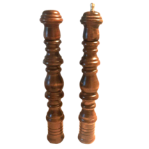 Vintage Himark Salt Shaker and Pepper Mill 14” Tall Brown Wooden Made in Japan - £66.67 GBP
