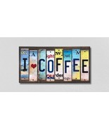 I Love Coffee License Plate Tag Strips Novelty Wood Signs - $74.64 CAD