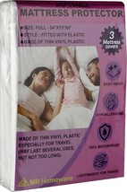 Shloofee Vinyl Mattress Protector - Fitted Plastic Bed Cover Disposable, White - £24.34 GBP