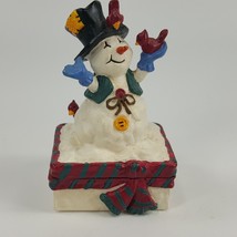 Midwest of Cannon Falls SNOWMAN /w 3 birds Figurine, Trinket box Christmas KGH50 - £9.59 GBP