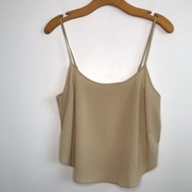Joie Silk Camisole M Tan Cropped Boxy Pullover Light Weight Curve Hem - £16.68 GBP