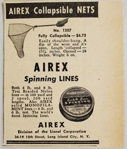 1949 Print Ad Airex Fishing Lines &amp; Collapsible Nets Lionel Long Island City,NY - $9.28