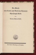 Die Weise von Liebe und Tod des Cornets Christoph Rilke Reiner Poem German 1927 - £74.01 GBP