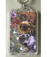 Large Cat Art Keychain - Lily and the Sunflower - £6.32 GBP