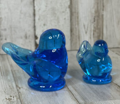 Leo Ward Terra Studio Bluebird Of Happiness Blue Glass Figurines Small 1991 1994 - $18.55