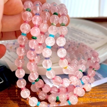 Rose Quartz Crystal Dopamine Beaded Necklace - $70.99