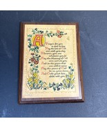 Vintage GAF Craftsman “A Prayer for You” Wall Plaque Wood Floral Christi... - $34.17 CAD