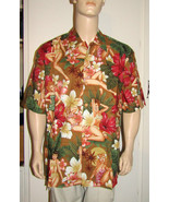 Hawaiian Cotton Brown PinUp Print Shirt New USA Made L - $761.26 MXN