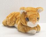 Vintage Orange Striped Cat Beanbag 11" Plush Laying Down Stuffed Animal - $19.70