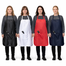 100% Cotton Kitchen Bib w Pocket Adjustable Chef Cooking Apron 26 x 30 - $9.99