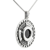 Kabbalah Pendant with Angels Names Silver 925 and Black Onyx  Talisman A... - £111.23 GBP