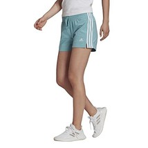 adidas Women&#39;s Essentials Slim Logo Shorts, Green/White, 3X - $17.74