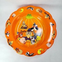 Large Vintage Looney Tunes Halloween Candy Serving Bowl Bugs Bunny Porky Taz - £17.55 GBP
