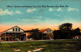 Vintage POSTCARD-OFFICERS&#39; Quarters &amp; Banyan Tree, Key West Barracks, Fl BK56 - £4.35 GBP