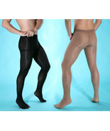 Men Velvet 80D Sexy Pantyhose Elastic Stockings &amp; Crotch Easy Open Under... - £9.53 GBP