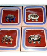 Vintage 1980&#39;s Cloisonne Enamel Gold Tone Elephant Pin Brooch Pendant (1) - $5.00