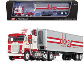 Kenworth K100 COE w 40&#39; Vintage Refrigerated Trailer Dickey Transport White Red - £84.58 GBP