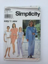 Simplicity 7589 Easy To Sew Misses 14-18 Petite Jacket Dress Jumpsuit  - £5.53 GBP