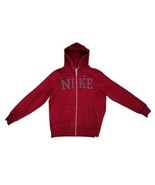 Nike Long Sleeve Full Zip Up Red Hoodie Sweatshirt Jacket Mens XL Y2K Sp... - $40.39 CAD