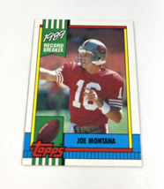 1990 Topps #1 Joe Montana San Francisco 49&#39;ers Record Breaker Football Card - £3.17 GBP