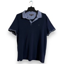 Michael Kors Shirt Mens Large Navy Blue Polo Short Sleeve Cotton Adult - £11.56 GBP