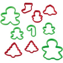 Plastic Christmas Holiday Cookie Cutter Set, 10-Piece - £9.90 GBP