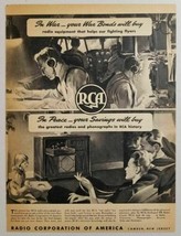 1944 Print Ad RCA Radios Phonographs Family at Home &amp; Bomber Crew WW2 - £9.07 GBP