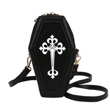 Retro PU Leather Women Mini Crossbody Bags Coffin Shape Fashion Shoulder Bag Sma - £27.91 GBP