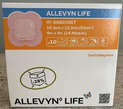 Smith+Nephew ALLEVYN Life Wound Dressing, 6" in X 6" in Box of 10 - $71.28