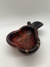 Vintage Murano Red Pear MCM Glass Bowl 1960&#39;s 5.5&quot; Ashtray Trinket Dish - $47.40