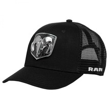 Dodge Ram Logo 3D Patch Adjustable Trucker Hat Black - £25.48 GBP