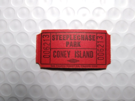 Coney Island Steeplechase Amusement Park Ticket Stub Unused 1950&#39;s New Y... - $15.68