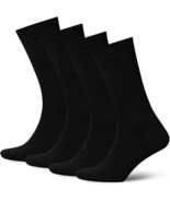 Dress Socks Black 4 Pk Lightweight Cotton blend Crew Socks Men&#39;s Sz L 10... - $22.75