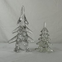 VTG Toscany 6” Clear 24% Lead Crystal Glass Christmas Tree + Hand Made Taiwan 4” - £68.91 GBP