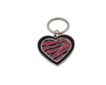 The Hillman Group Metal Key Ring - New - Pink Zebra Heart - $12.99