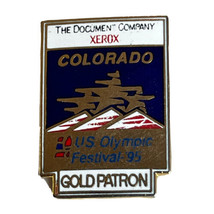 Xerox 1995 Olympics Gold Patron USA Olympic Festival Lapel Hat Pin Pinback - £11.74 GBP