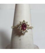 QUALITY VINTAGE 14K SOLD GOLD RING WITH NATURAL RUBY AND DIAMONDS - $10,986.94 MXN