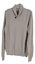 Even Tide Button Shawl Collar Steel Grey Long Sleeve Cotton/Poly Sweater... - £19.14 GBP