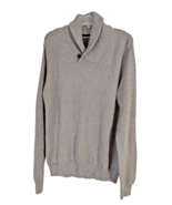 Even Tide Button Shawl Collar Steel Grey Long Sleeve Cotton/Poly Sweater... - $24.75